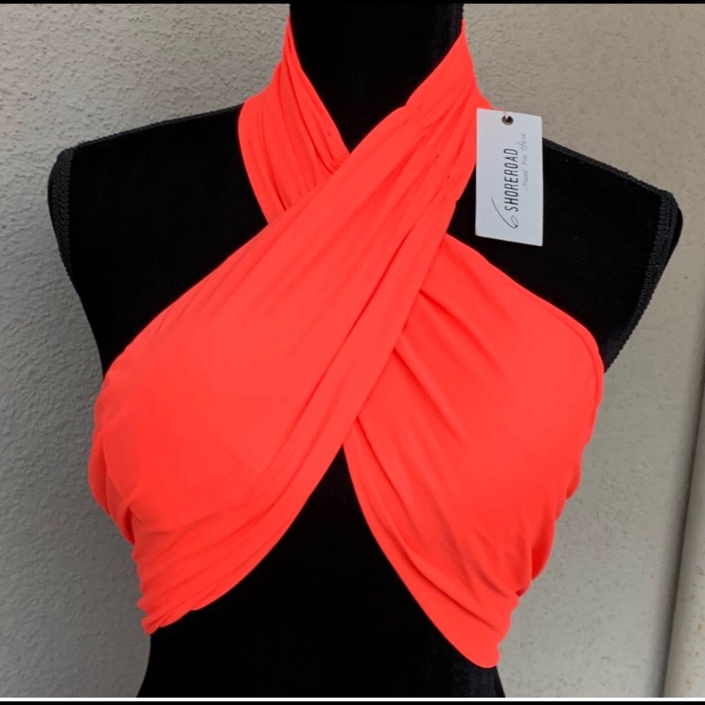6 SHORE ROAD NEON CORAL BOCAS TOP! NWT! Size M